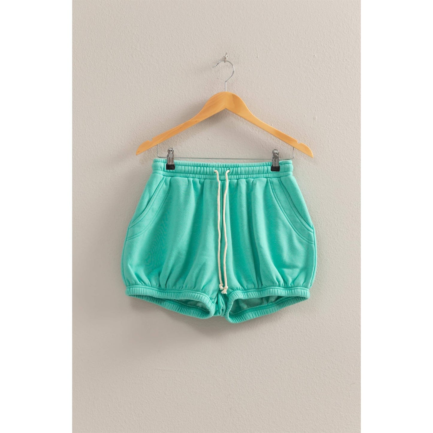 Drawstring Waist Bubbled Hem Shorts