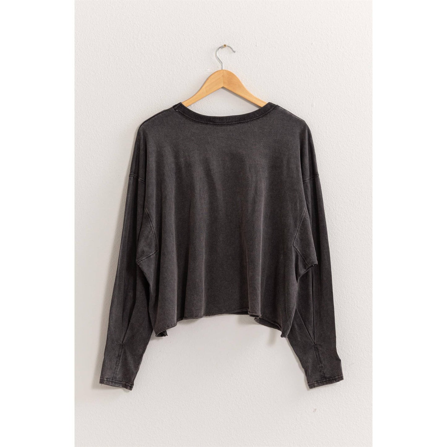 WASHED OVERSIZED LONG SLEEVE TOP