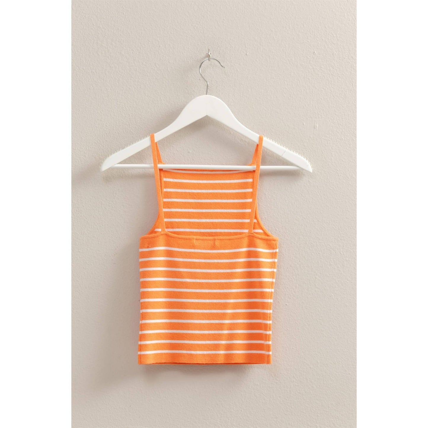 Striped Knit Halter Neck Cami Top