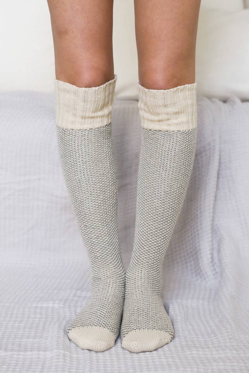 Warm & Soft Open Work Knit Lounge Socks 🧦: Pink