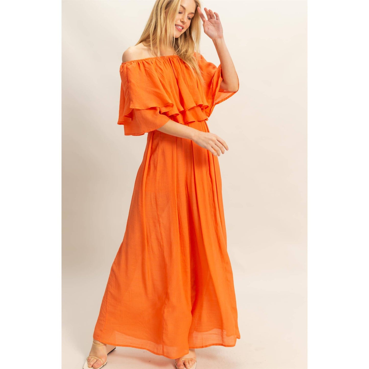 Off-The-Shoulder Blouse And Pants Set