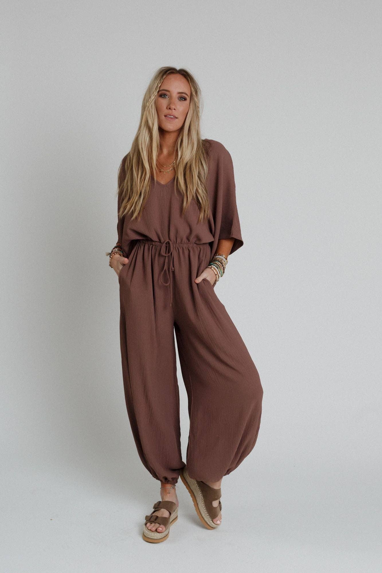 Relaxed Drawstring Jumpsuit