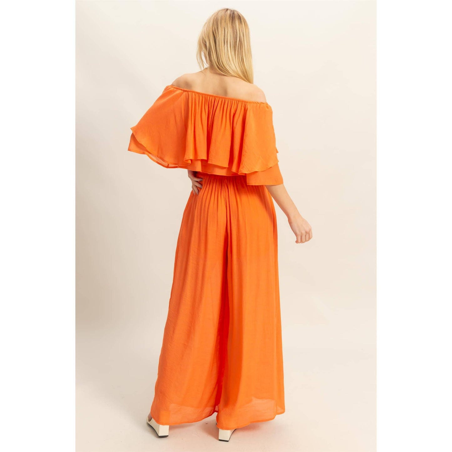 Off-The-Shoulder Blouse And Pants Set