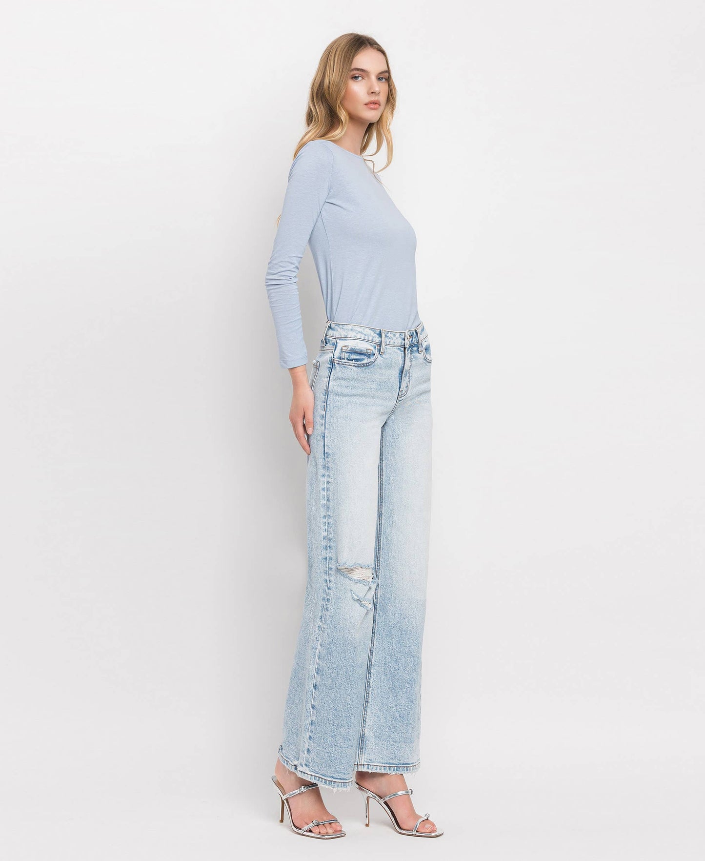 TUMMY CONTROL SUPER HIGH RISE WIDE LEG JEANS