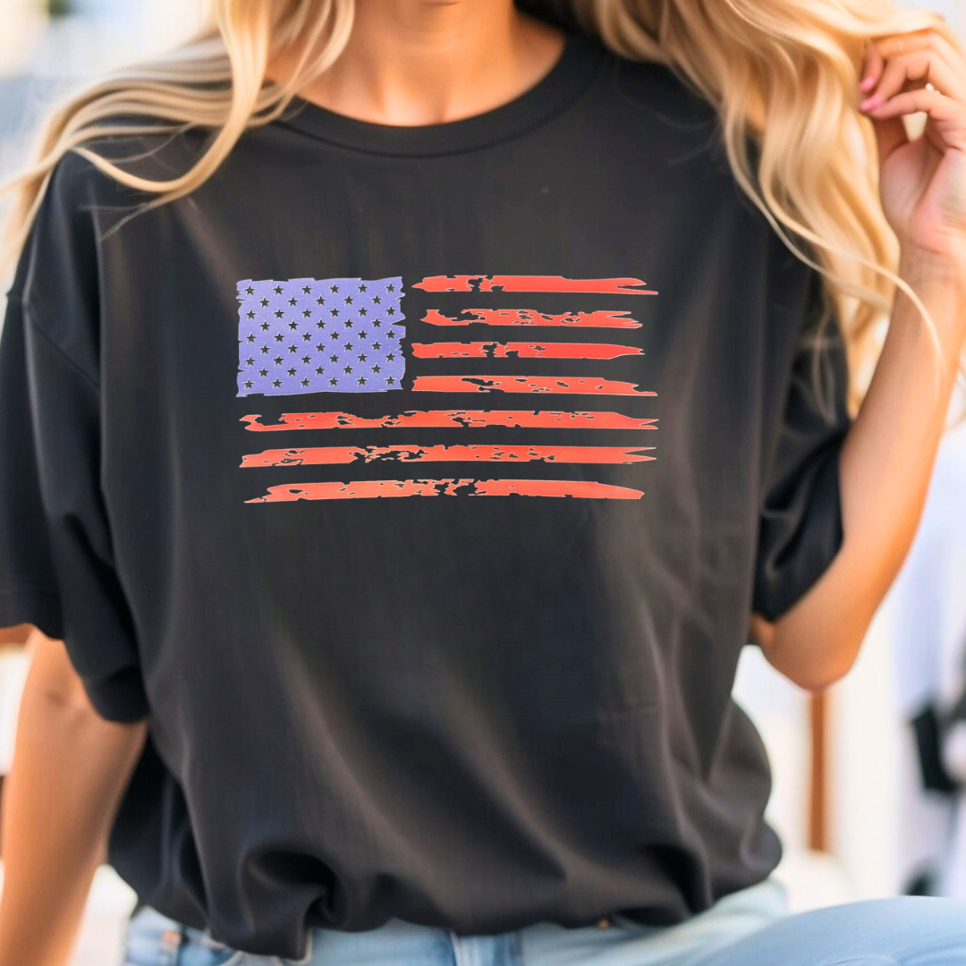 American Flag Distressed T-Shirt