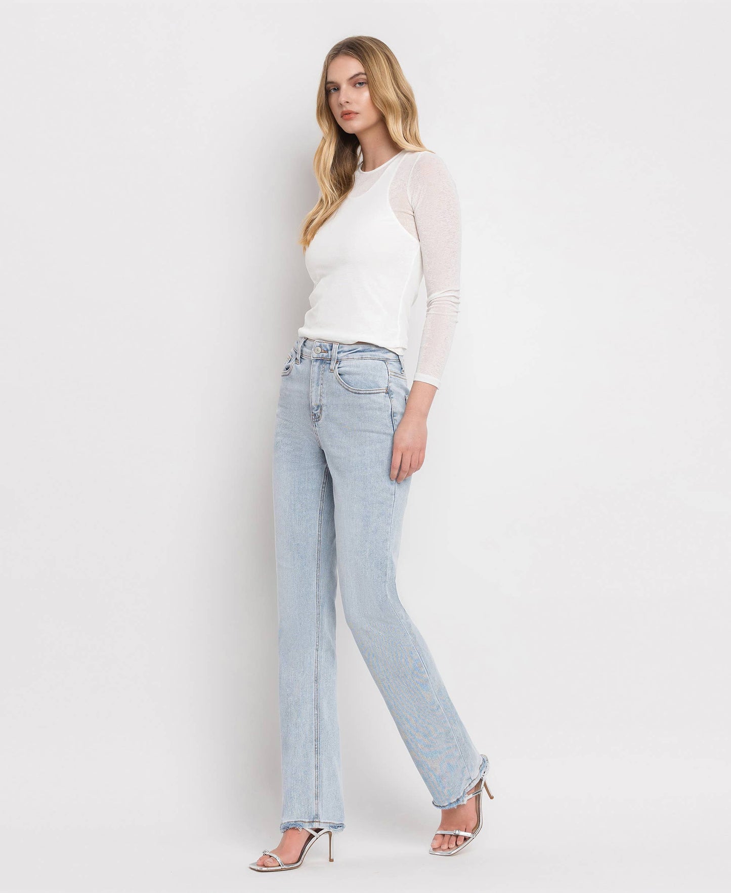 90'S VINTAGE SUPER HIGH RISE STRAIGHT JEANS