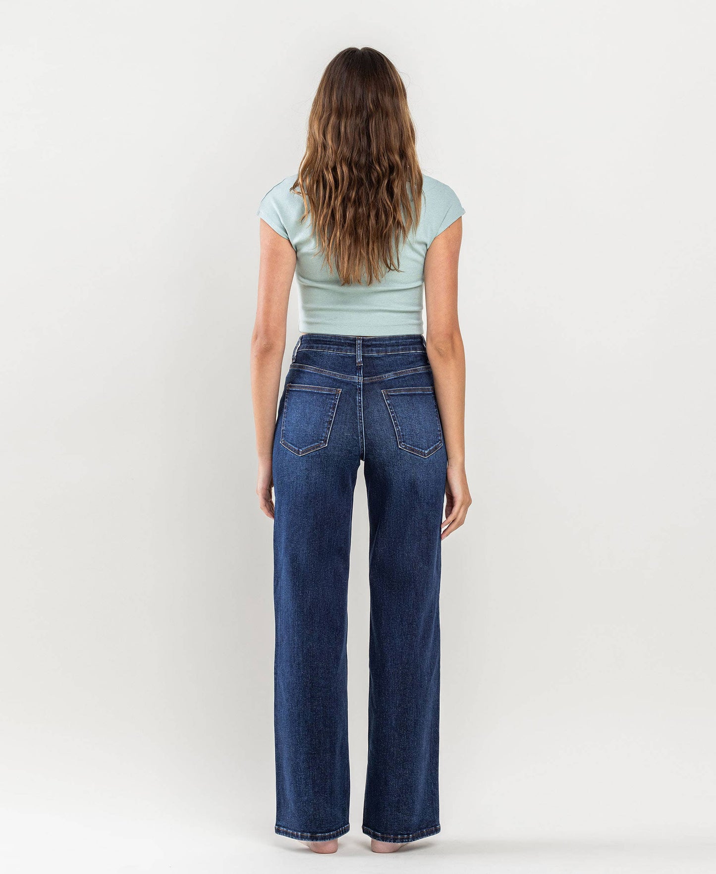 90'S VINTAGE SUPER HIGH RISE LOOSE JEANS dark wash