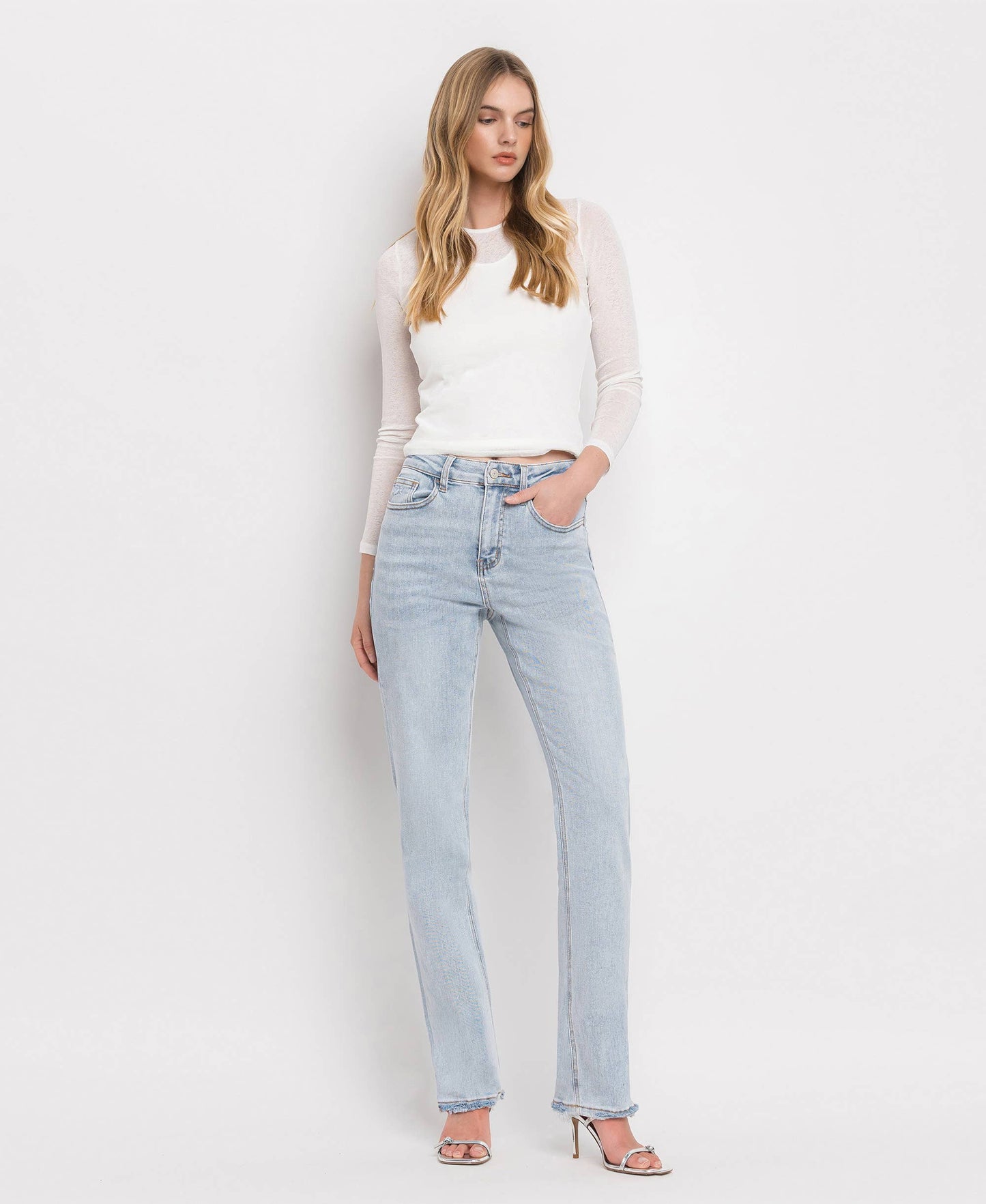 90'S VINTAGE SUPER HIGH RISE STRAIGHT JEANS