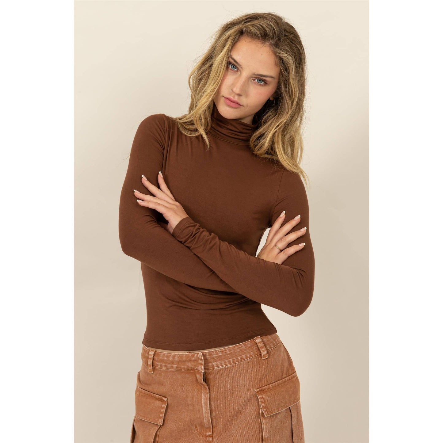 SLIM-FIT TURTLENECK LONG SLEEVE TOP