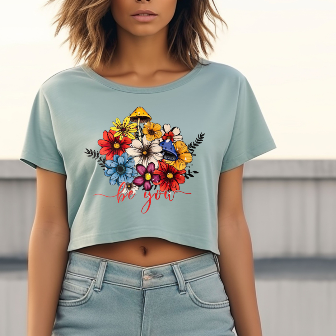 Be You Flowy Cropped T-Shirt