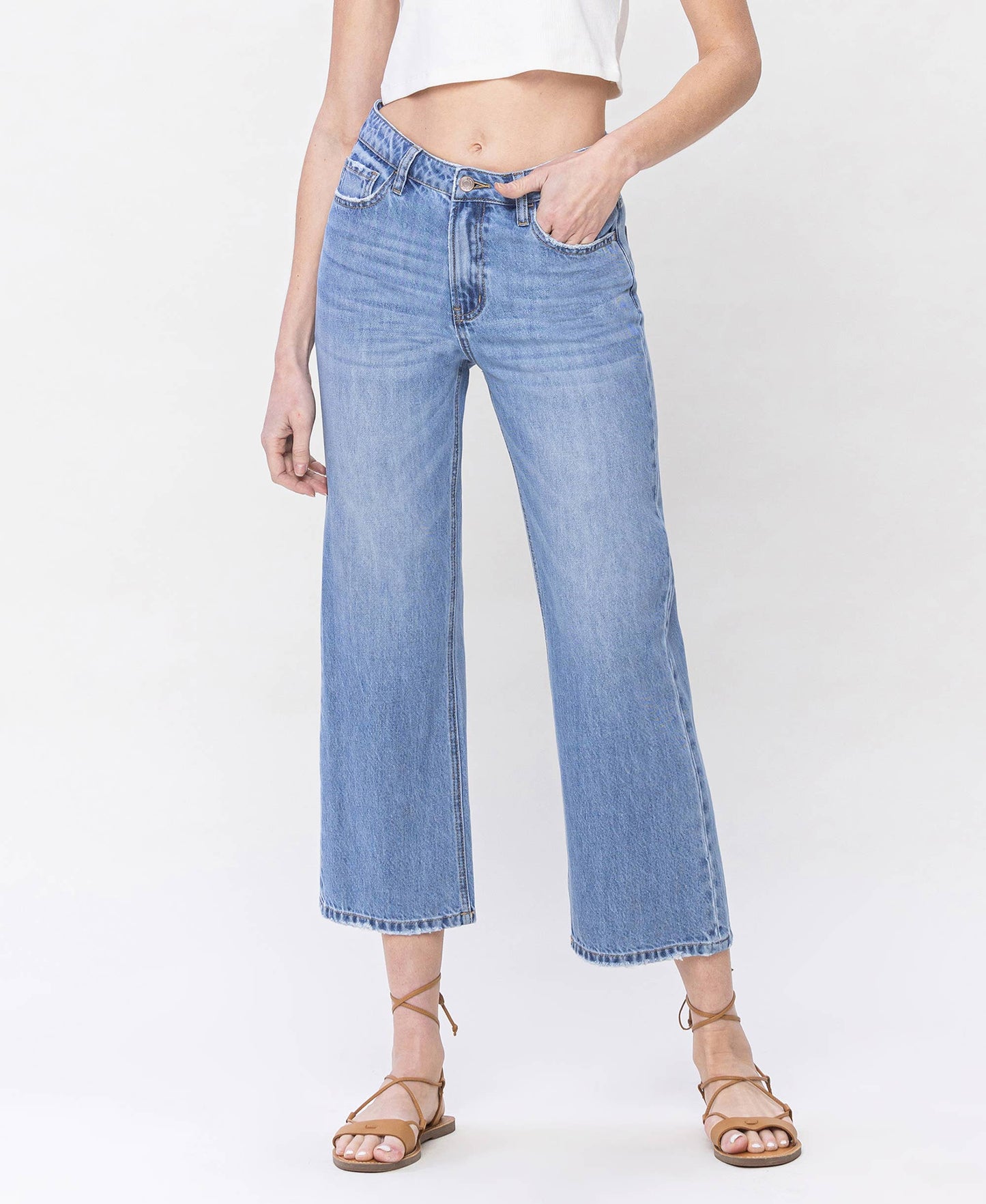 HIGH RISE CROP DAD JEANS