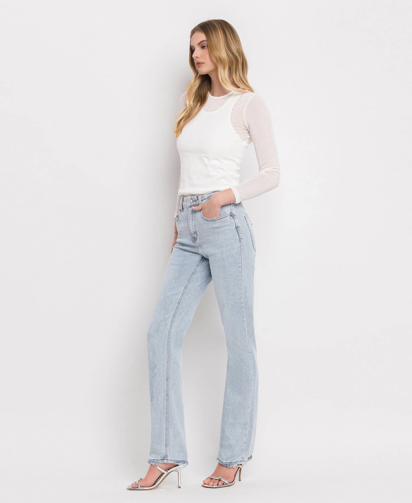 90'S VINTAGE SUPER HIGH RISE STRAIGHT JEANS