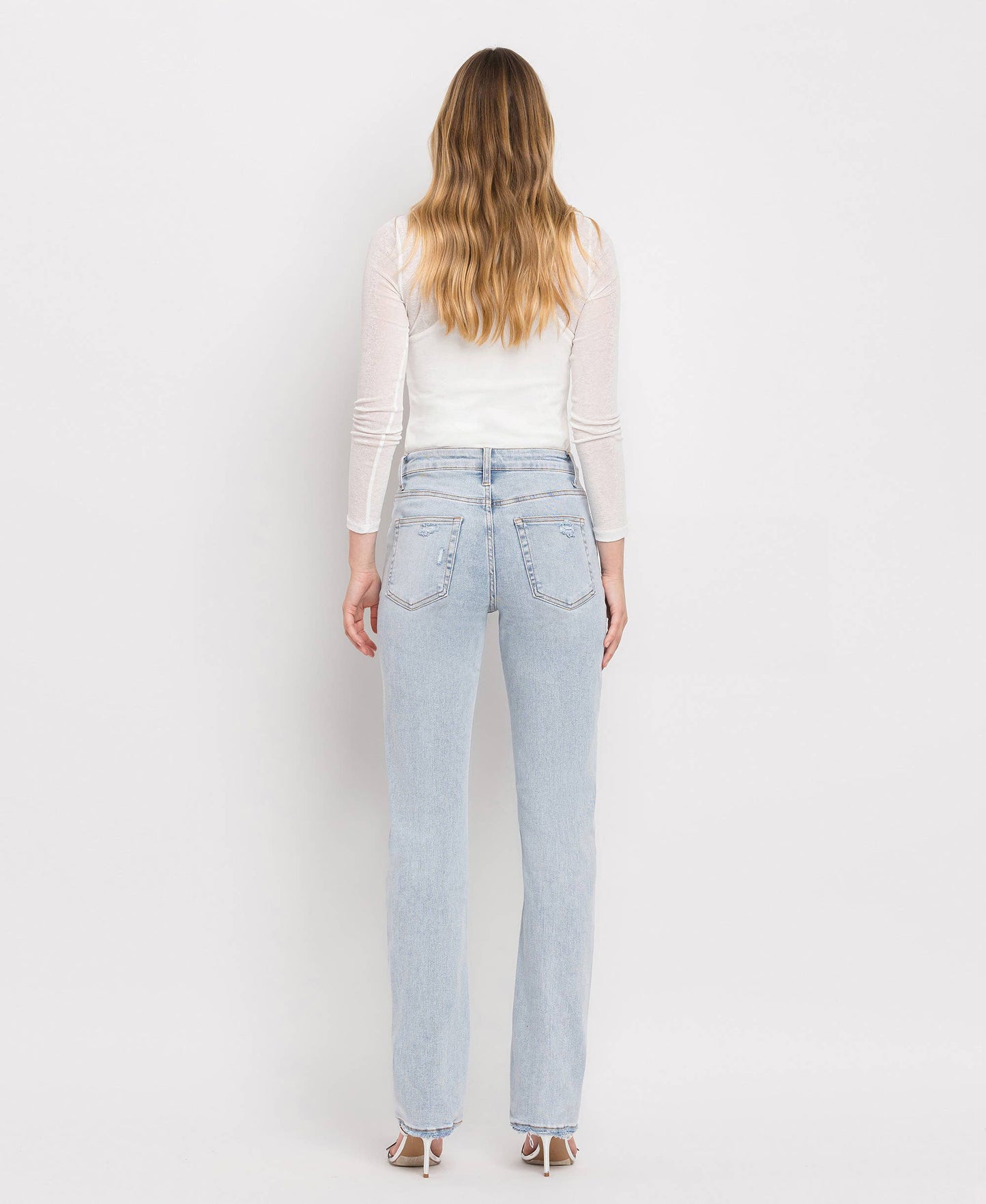 90'S VINTAGE SUPER HIGH RISE STRAIGHT JEANS