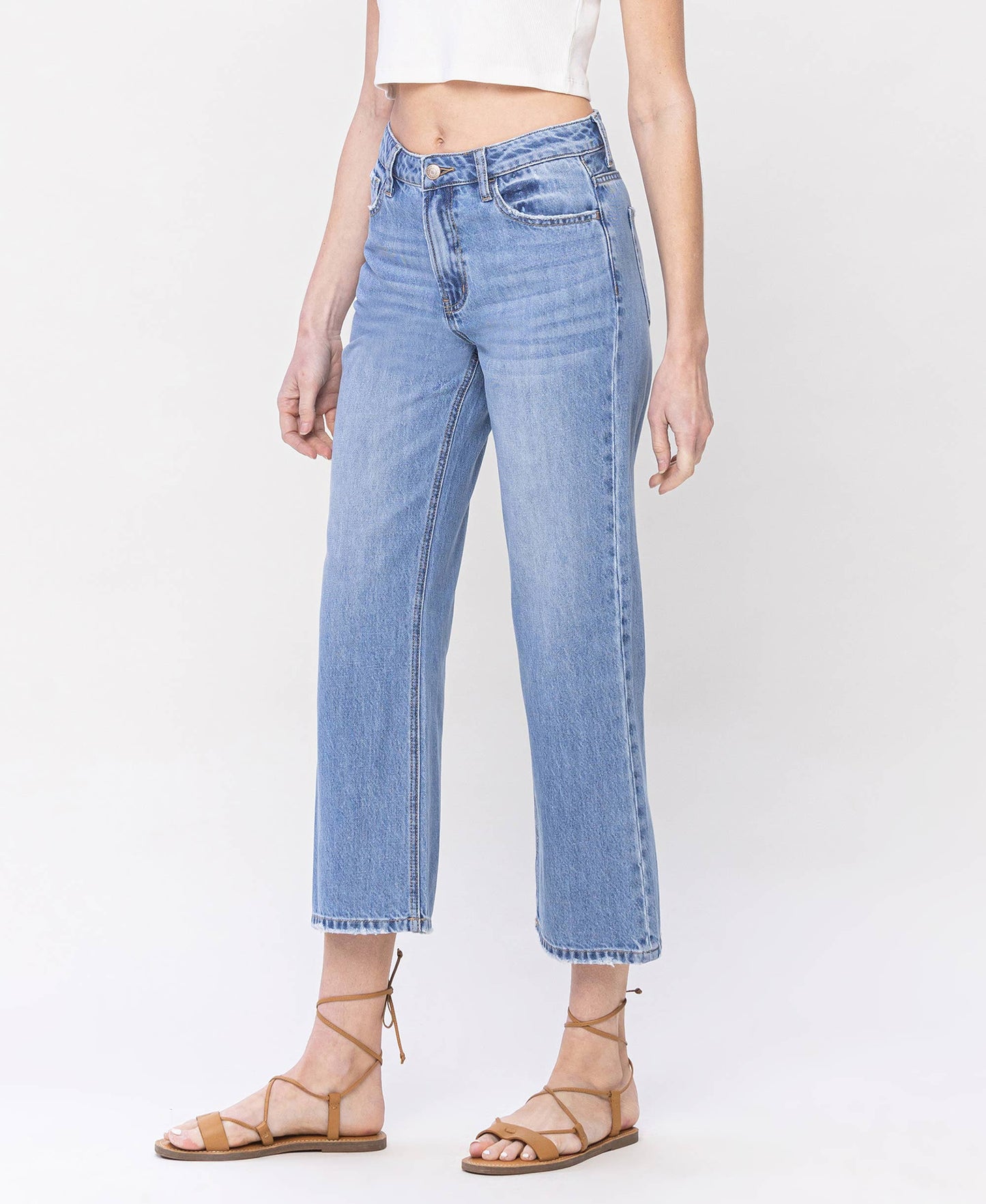 HIGH RISE CROP DAD JEANS