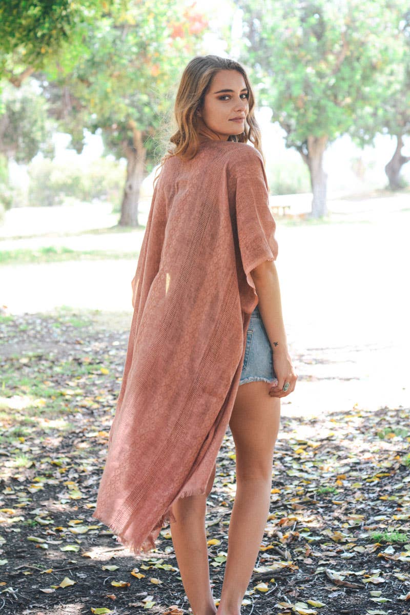 Long Line Tribal Kimono Lightweight Summer Cover-Up