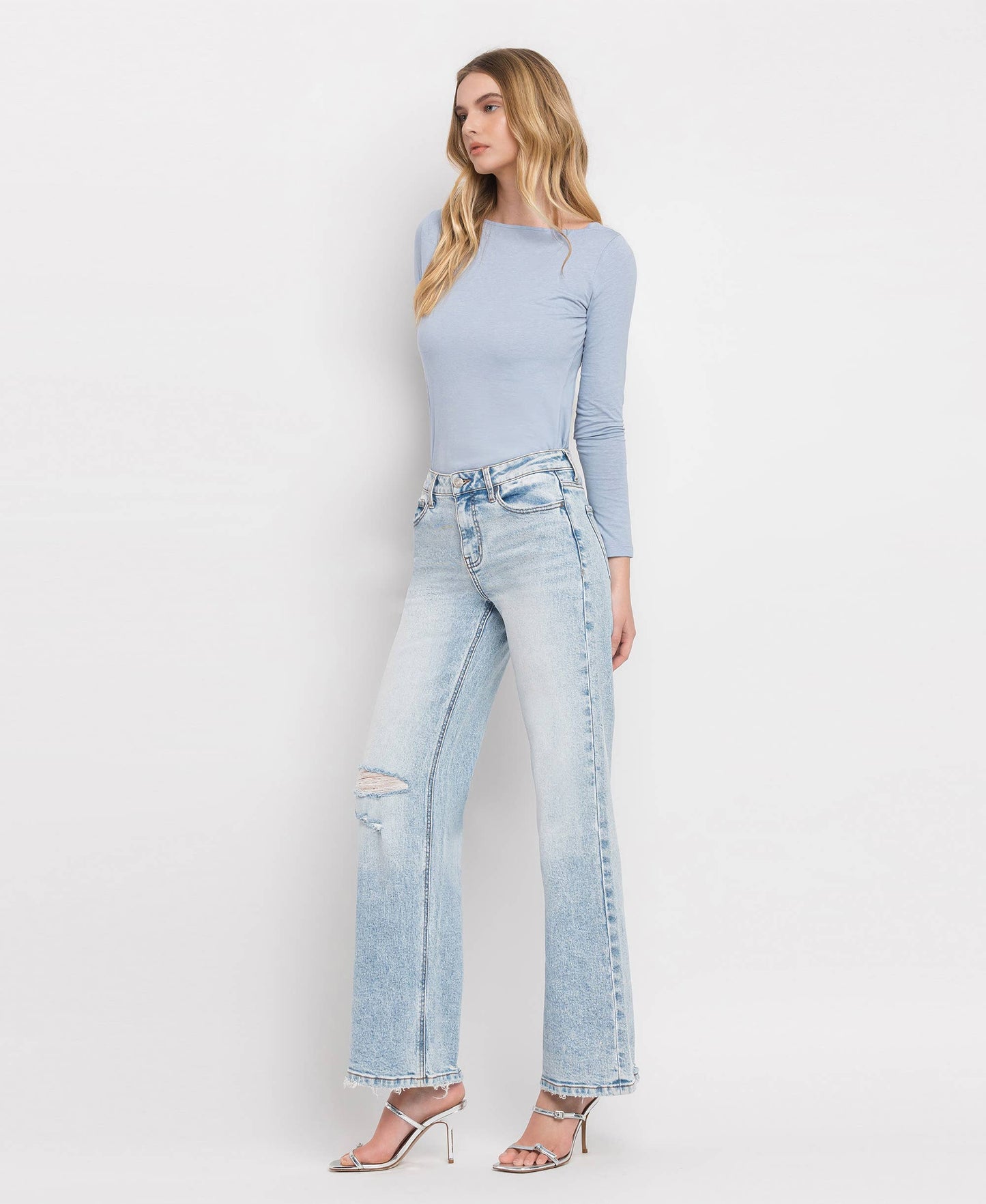 TUMMY CONTROL SUPER HIGH RISE WIDE LEG JEANS