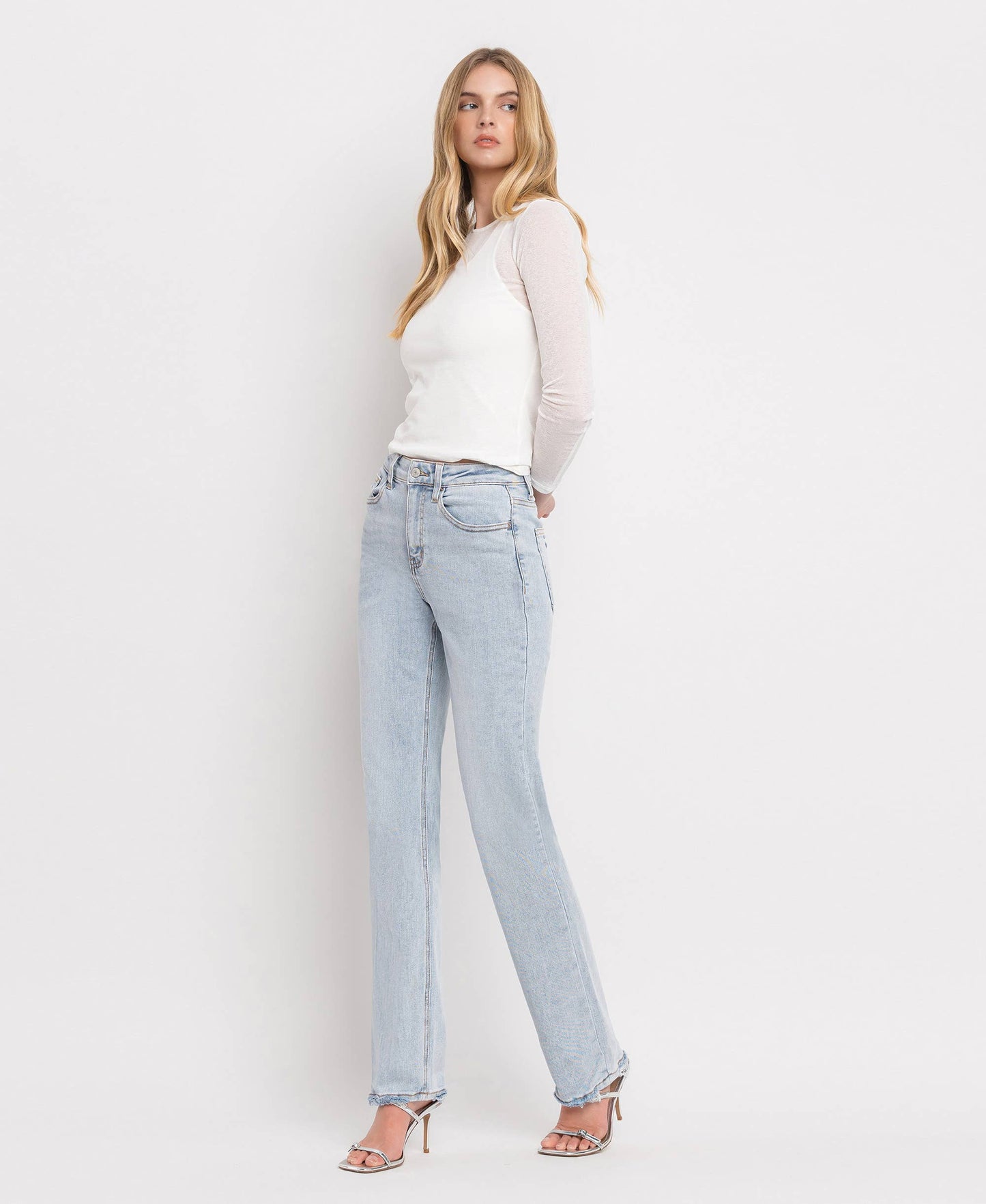 90'S VINTAGE SUPER HIGH RISE STRAIGHT JEANS