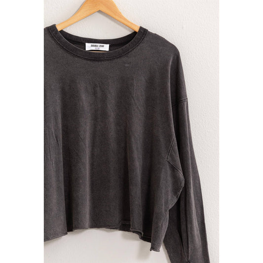 WASHED OVERSIZED LONG SLEEVE TOP